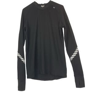 Helly Hansen HH Lifa Base Layer Shirt Mens XL Black Crew Neck Sleeve Stripes